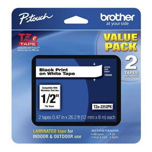 CINTA BROTHER NEGRO SOBRE BLANCO  12MM TZE231 2PK CINTA BROTHER NEGRO SOBRE BLANCO  12MM TZE231 2PK