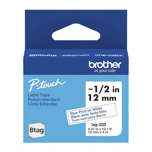 CINTA BRTOHER P-TOUCH BTAG233 AZUL SOBRE BLANCO 12MM X  4M CINTA BRTOHER P-TOUCH BTAG233 AZUL SOBRE BLANCO 12MM X  4M