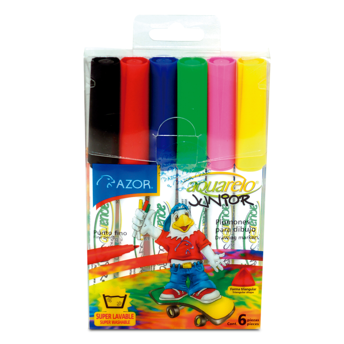 MARCADOR AQUARELO JUNIOR CARTERA C/6 PZAS.