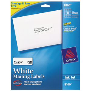 ETIQUETA BLANCA PERMANENTE INKJET 2.5 CM X 6.7 CM PAQ 750 ETIQUETA BLANCA PERMANENTE INKJET 2.5 CM X 6.7 CM PAQ 750