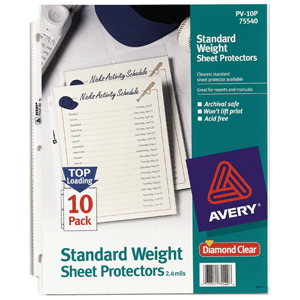 PROTECTORES DE HOJA TRANSPARENTE 10 PZ PROTECTORES DE HOJA TRANSPARENTE 10 PZ