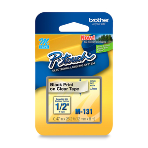 CINTA PARA P-TOUCH BROTHER M-131 NEGRO SOBRE TRANSPARENTE CINTA PARA P-TOUCH BROTHER M-131 NEGRO SOBRE TRANSPARENTE