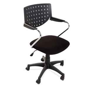 SILLA EJECUTIVA RESPALDO DE PLASTICO NEGRA