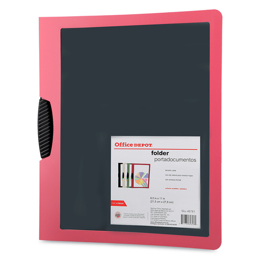 FOLDER PORTADOCUMENTOS C/CLIP TCARTA COLORES SURTIDOS C/VENTANA 4PZ