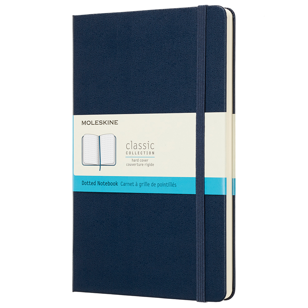 LIBRETA MOLESKIN TAPA DURA (GRANDE, HOJA PUNTEADA, AZUL)