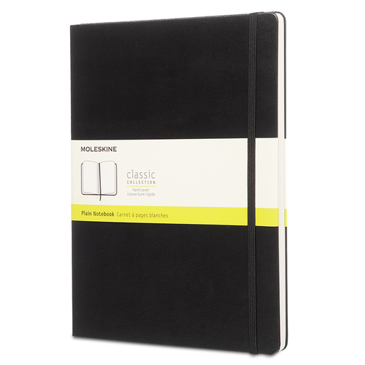 LIBRETA MOLESKIN TAPA DURA (EXTRA GRANDE, HOJA BLANCA, NEGRO)