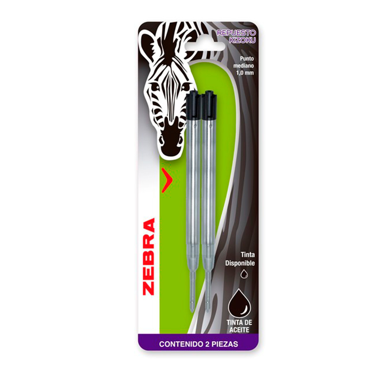 REPUESTO TINTA ZEBRA 2U (BASE ACEITE,  1.0 MM )