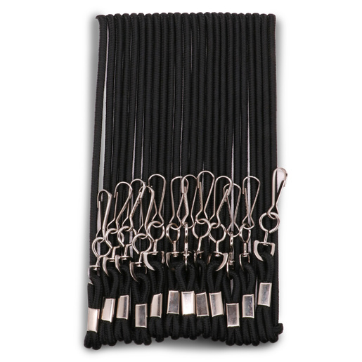 CINTA PARA PORTAR GAFETE OFFICE DEPOT, COLOR NEGRA, 12PCK