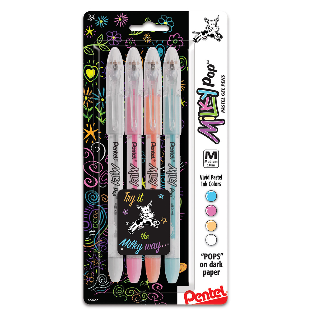 BOLGRAFO GEL PENTEL MILKY POP COLORES 4U