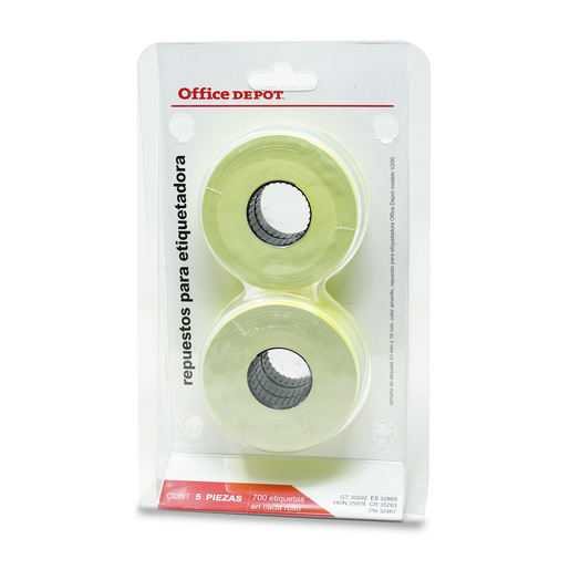 ETIQUETAS OFFICE DEPOT AMARILLA 16X23MM 700U (ETIQUETADORA V200)