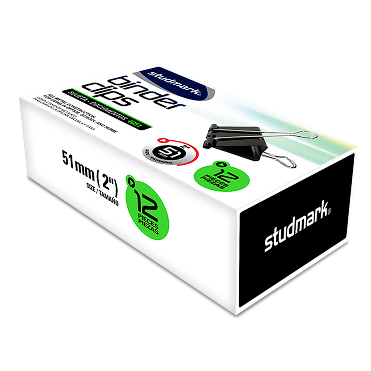 SUJETA DOCUMENTOS STUDMARK 51MM(2 ) 12U