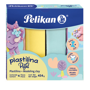 PLASTILINA BARRA PELIKAN PASTEL 4U