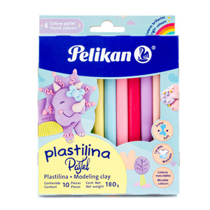 PLASTILINA BARRA PELIKAN PASTEL 10U