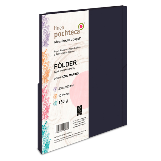 FOLDER CARTA POCHTECA AZUL 10U