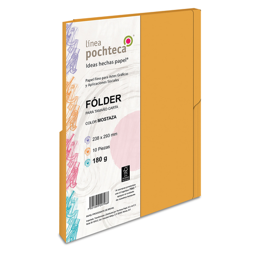 FOLDER CARTA POCHTECA MOSTAZA 10U