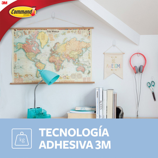 GANCHO COMMAND PEQUENO 3U