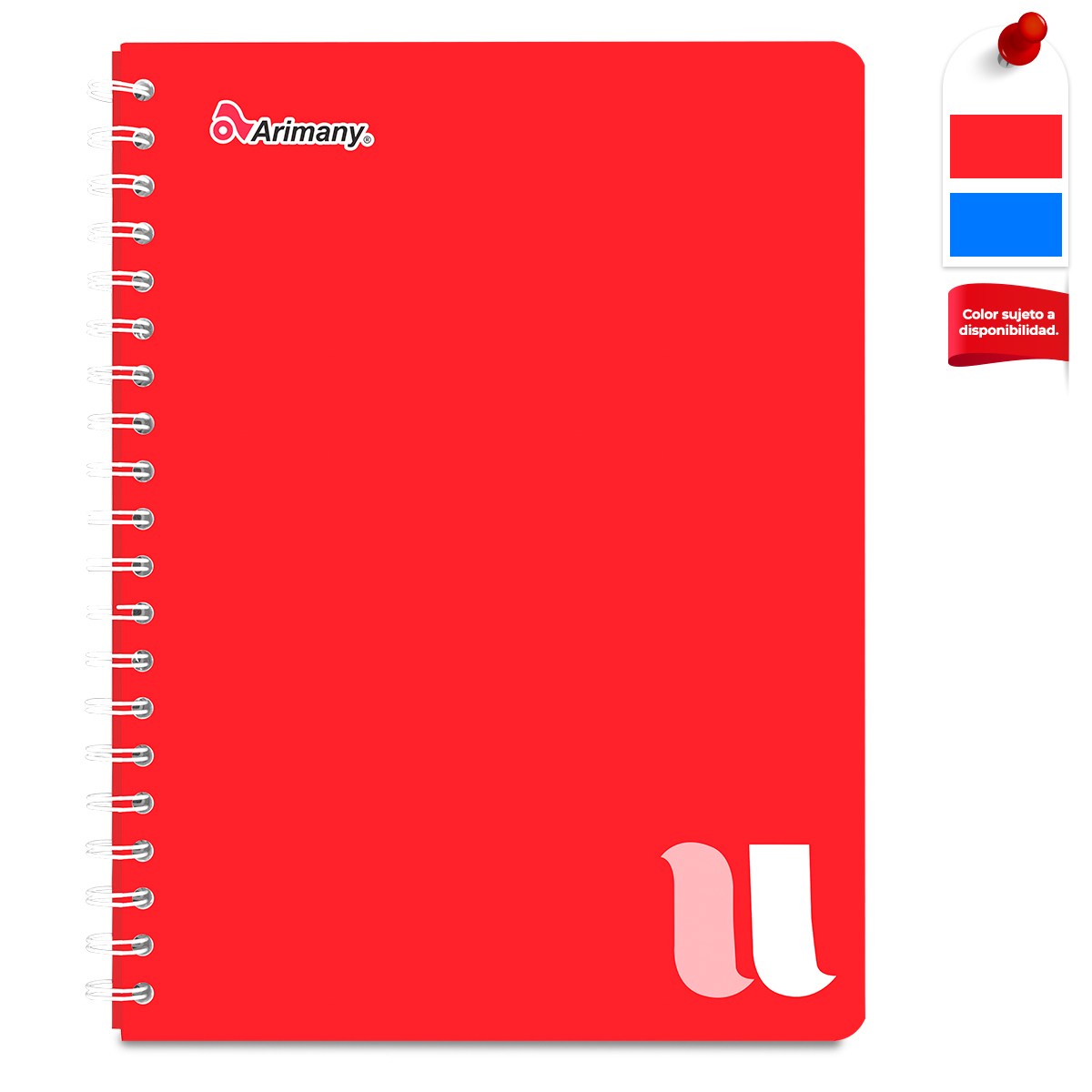 CUADERNO ESPIRAL ARIMANY U CUADROS 100H (PASTA SEMI DURA)