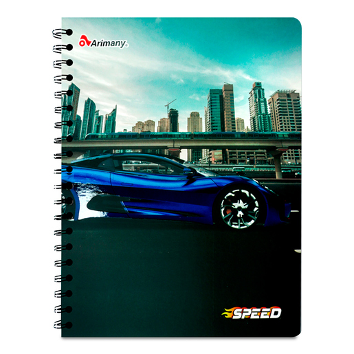 CUADERNO ESPIRAL ARIMANY SPEED CUADROS 100H (SEMI DURA)