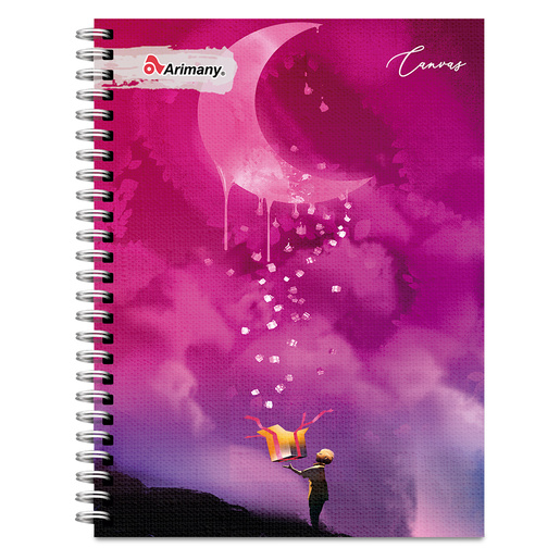 CUADERNO ESPIRAL ARIMANY CANVAS CUADROS 100H (SEMI DURA)