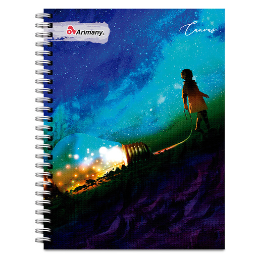 CUADERNO ESPIRAL ARIMANY CANVAS CUADROS 100H (SEMI DURA)