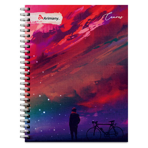 CUADERNO ESPIRAL ARIMANY CANVAS CUADROS 100H (SEMI DURA)
