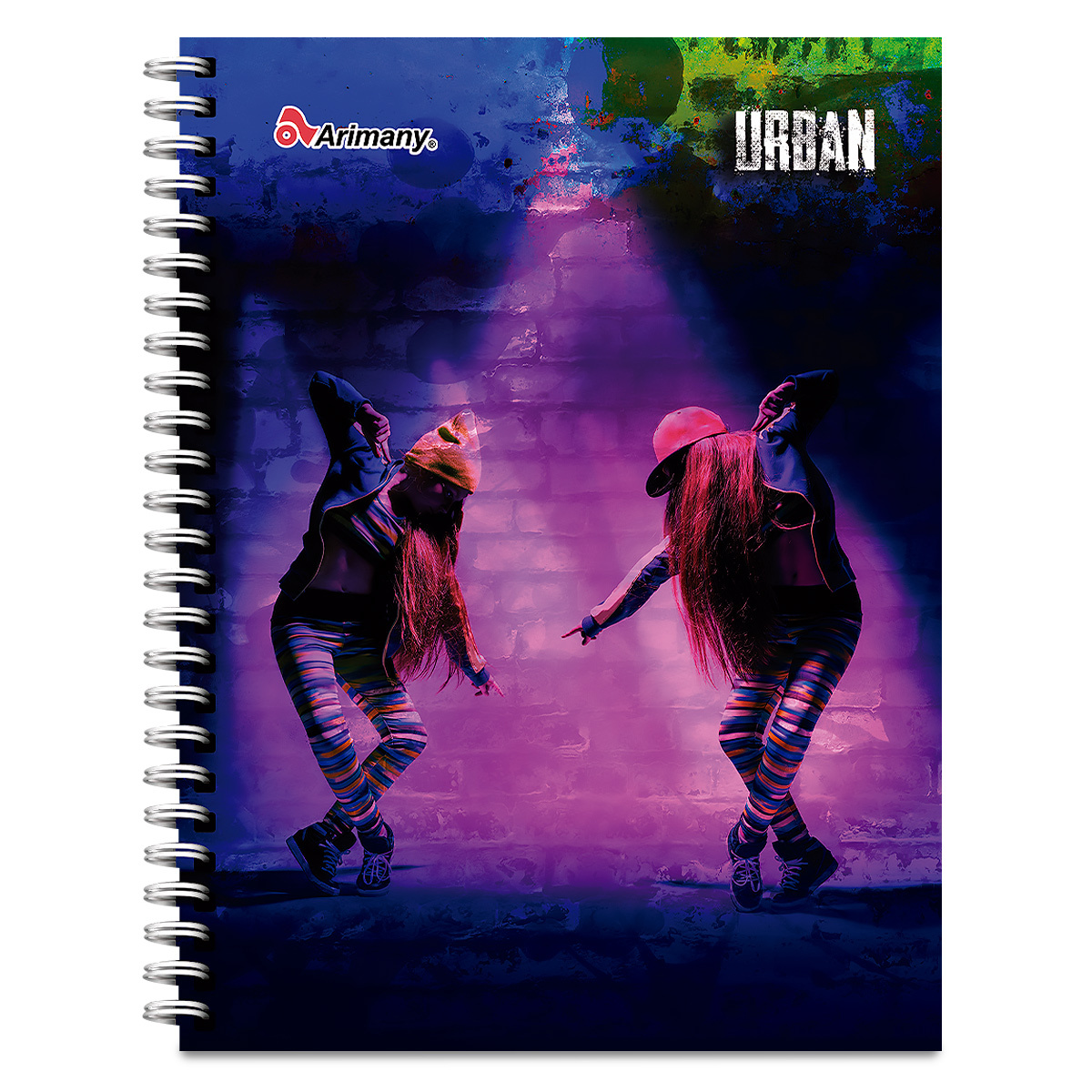 CUADERNO ESPIRAL ARIMANY URBAN CUADROS 100H (SEMI DURA)