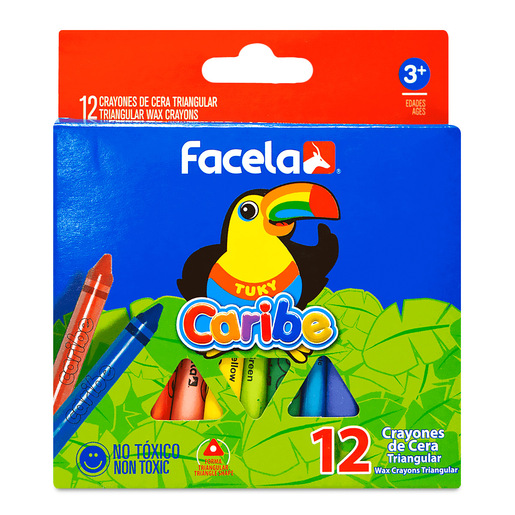 CRAYON DE CERA TRIANGULAR CARIBE 12U