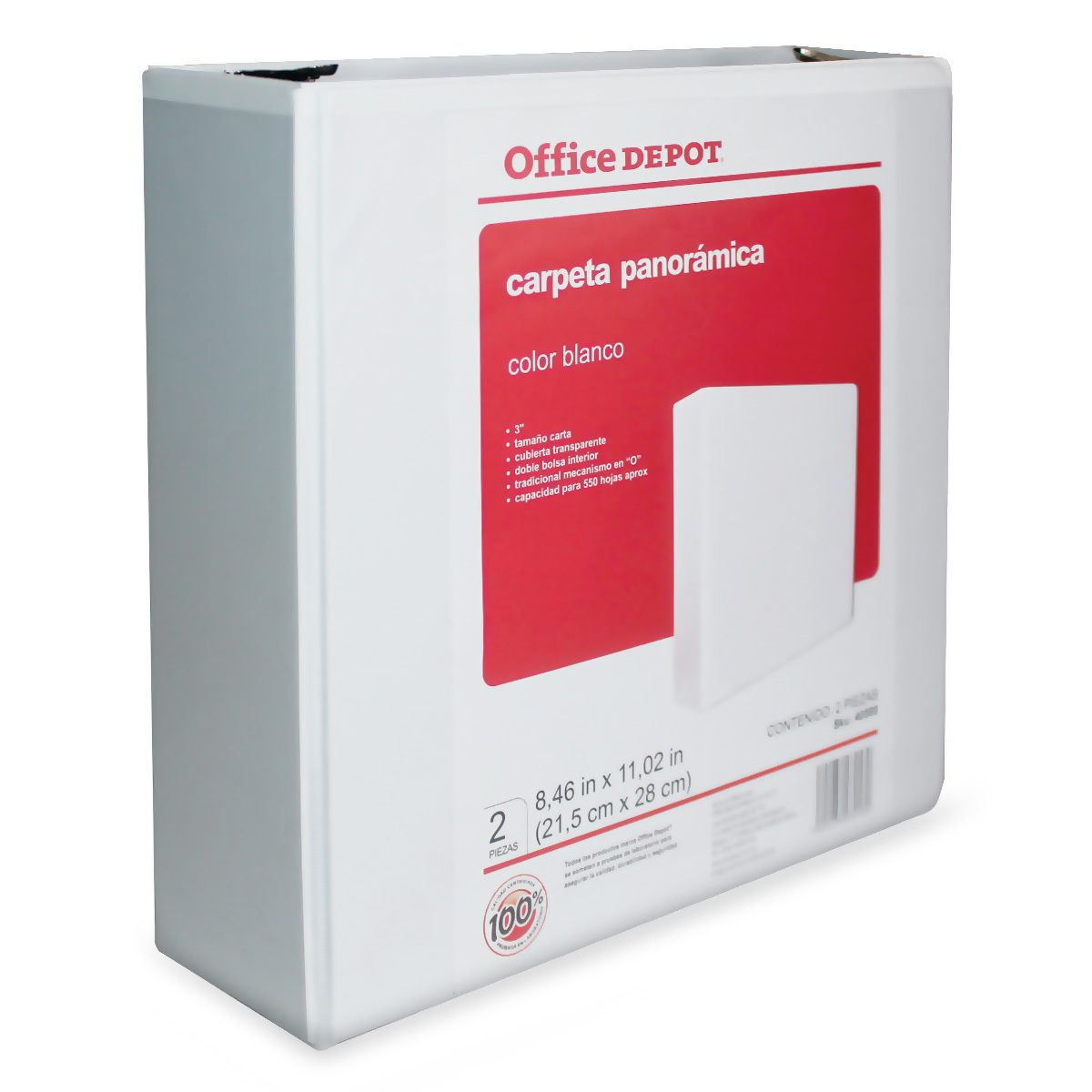 CARPETA 3  OD CON VENTANA, COLOR BLANCO, ARILLO O 2PK