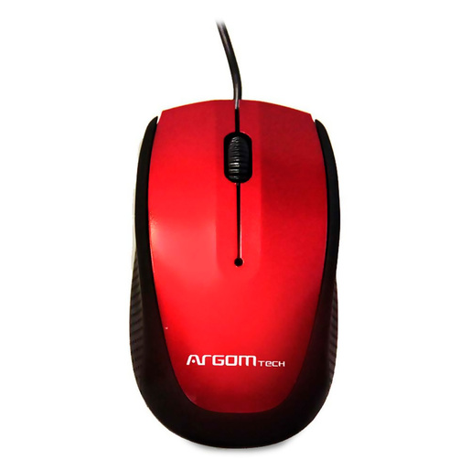 MOUSE ARGOM USB ALAMBRICO ROJO ARG-MS-0014R