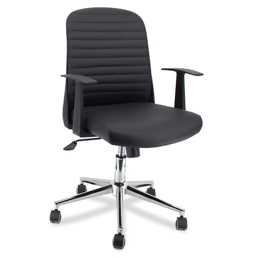 SILLA EJECUTIVA DE PU NEGRO NEGRO CON BRAZOS SKY CHAIRS