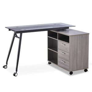 ESCRITORIO EN L TOP DE VIDRIO CON CAJONERA SKY DESKS ESCRITORIO EN L TOP DE VIDRIO CON CAJONERA SKY DESKS