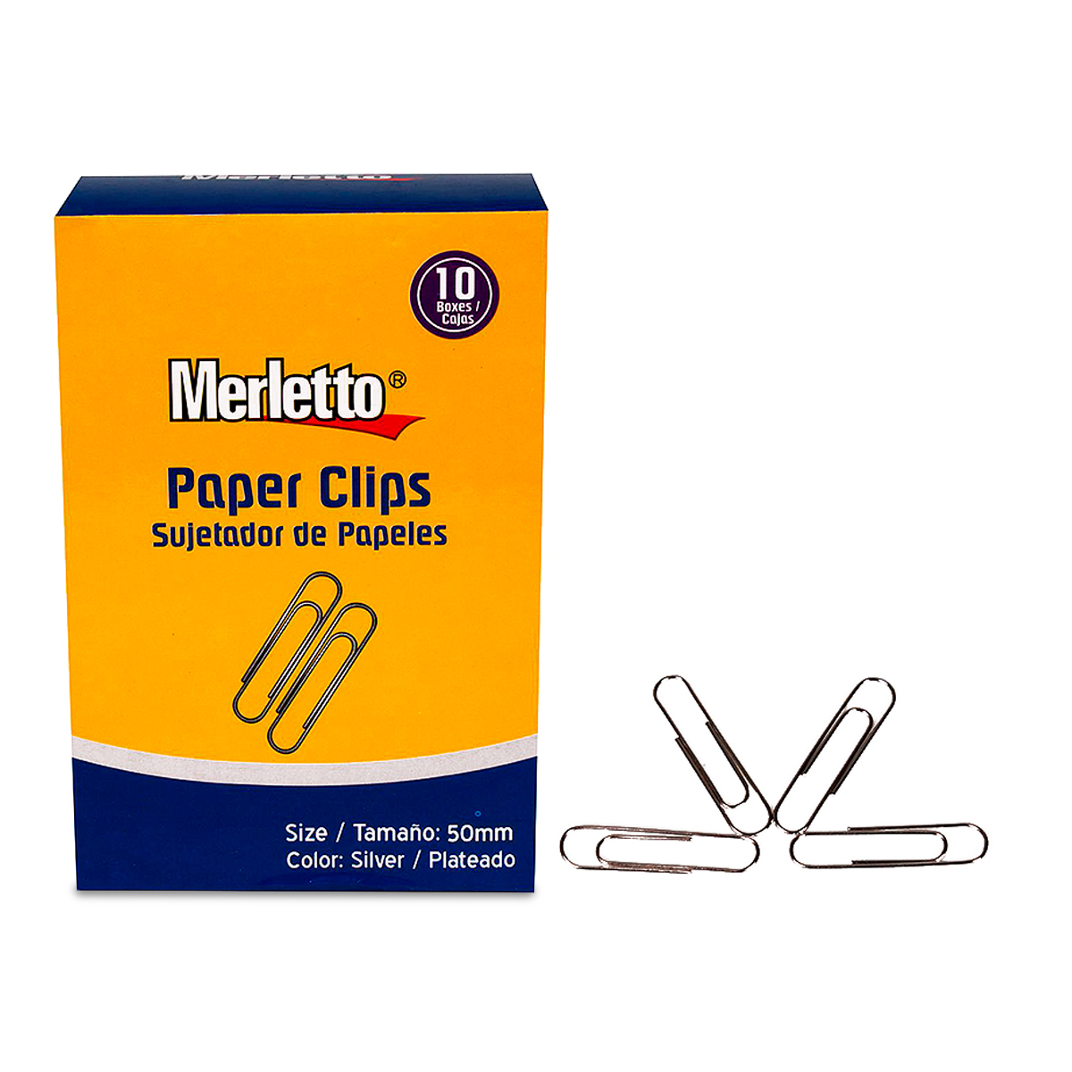 CLIPS PLATEADOS MERLETTO 50MM 100U