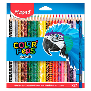 LÁPICES DE COLOR MAPED PEPS ANIMAL 24U