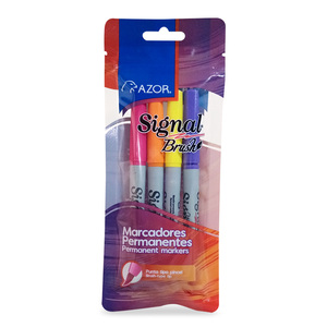 MARCADOR PERMANENTE SIGNAL PINCEL 4U (COLORES SURTIDOS) MARCADOR PERMANENTE SIGNAL PINCEL 4U (COLORES SURTIDOS)