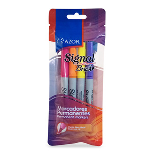 MARCADOR PERMANENTE SIGNAL PINCEL 4U (COLORES