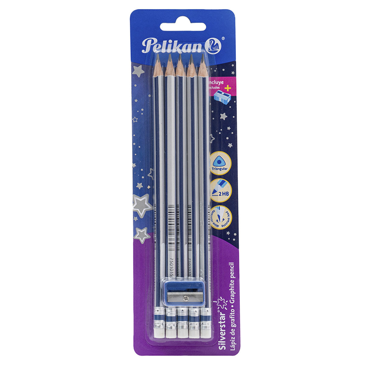 LAPIZ GRAFITO PELIKAN TRIANGULAR SILVERSTAR 5U