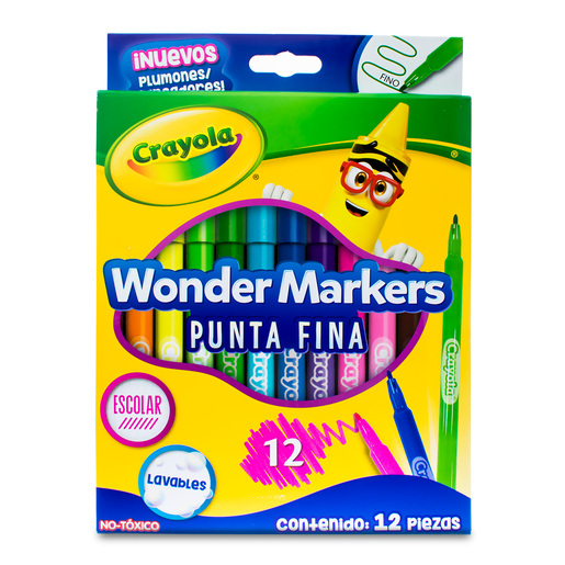 MARCADOR CRAYOLA COLOR WONDER 12U (PUNTA MEDIA)
