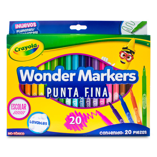 MARCADOR CRAYOLA COLOR WONDER 20U (PUNTA MEDIA)
