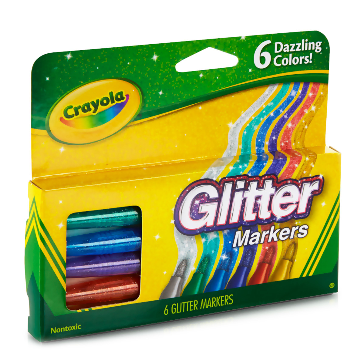 MARCADOR CRAYOLA CON BRILLANTINA 6U (PUNTA MEDIA)