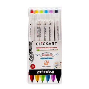 MARCADOR RETRACTIL 0.6MM ZEBRA CLICK ART  6U MARCADOR RETRACTIL 0.6MM ZEBRA CLICK ART  6U