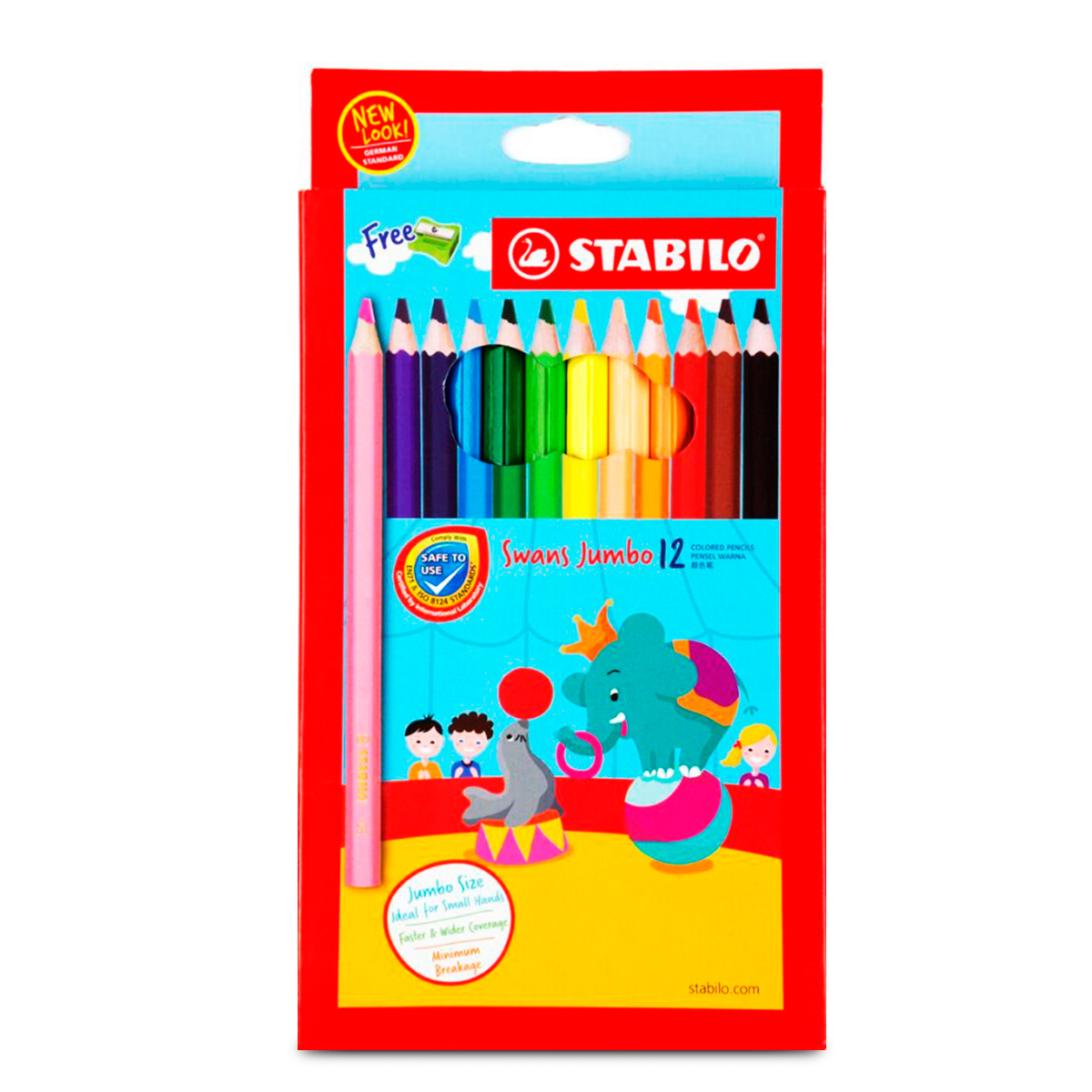 LÁPICES DE COLOR STABILO TRIANGULAR JUMBO 12U