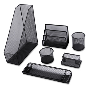 SET DE MESH NEGRO (INCLUYE REVISTERO, PORTA CLIP, PORTA TARJETAS, PORTA NOTAS, PORTA LAPICES, ORGANIZADOR) SET DE MESH NEGRO (INCLUYE REVISTERO, PORTA CLIP, PORTA TARJETAS, PORTA NOTAS, PORTA LAPICES, ORGANIZADOR)