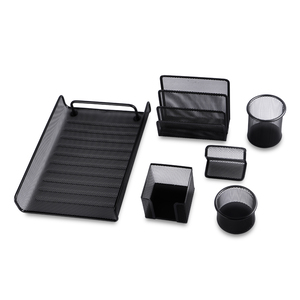 SET DE MESH NEGRO (INCLUYE BANDEJA, PORTA CLIP,