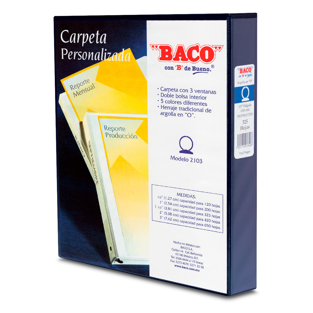 CARTAPACIO BACO PLAST 1.5P AZUL C/FUNDA 2103