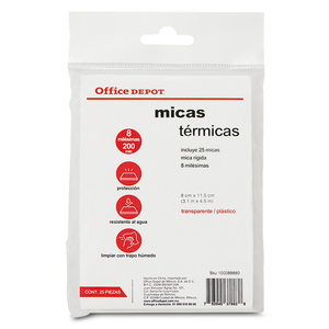 MICA OFFICE DEPOT CARNET 25U 8 MILESIMAS, RIGIDA MICA OFFICE DEPOT CARNET 25U 8 MILESIMAS, RIGIDA