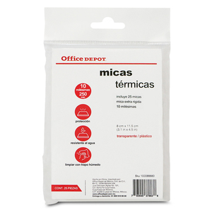 MICA OFFICE DEPOT CANET 25U 10 MILESIMAS, RIGIDA MICA OFFICE DEPOT CANET 25U 10 MILESIMAS, RIGIDA