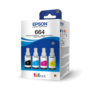 COMBO BOTELLAS DE TINTA EPSON 664 NEGO, MAGENTA, CIAN, AMARILLO COMBO BOTELLAS DE TINTA EPSON 664 NEGO, MAGENTA, CIAN, AMARILLO