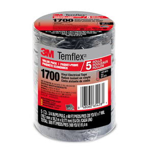 CINTA DE AISLAR TEMFELX NEGRO 3/4 X 60 PIES 5U CINTA DE AISLAR TEMFELX NEGRO 3/4 X 60 PIES 5U