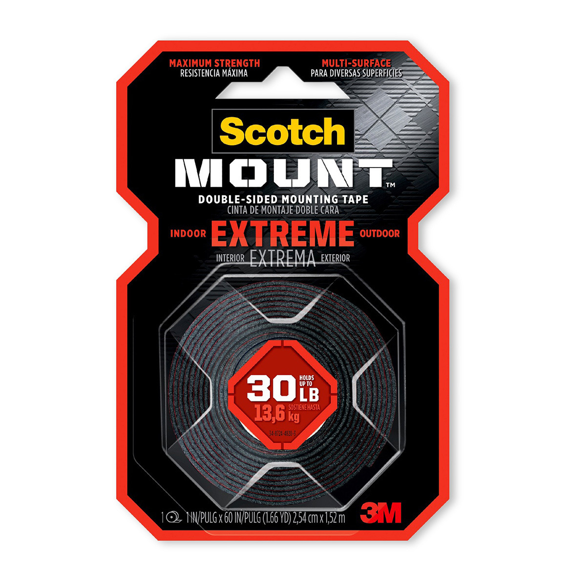 CINTA DE MONTAJE SCOTCH EXTREMA 1P X 60P 1U