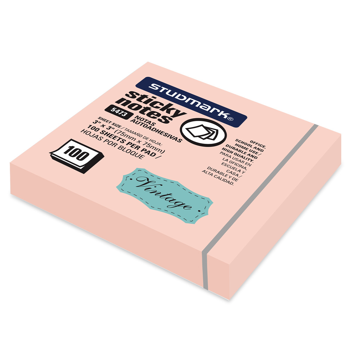 NOTAS ADHESIVAS VINTAGE STUDMARK 3 X 3P 100H SALMON